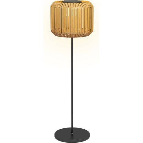 Lámpara solar de exterior tipo ratán con LED blanco cálido, IP44, acero, 130 cm (1/5)