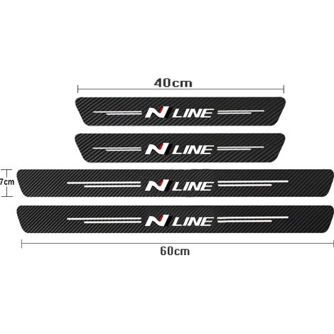 (4 pièces pour la gamme N) Protections de seuil de porte en fibre de carbone pour Hyundai i30 2021,Sonata,Elantra,Veloster,Kona et Tucson (gamme N) (1/3)