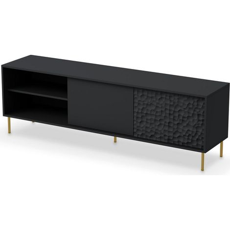 Meuble TV design noir & or 180cm Tramona (1/5)