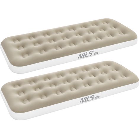 Colchoneta de camping de 191x73x22 cm, color beige, paquete de 2 unidades. (1/5)
