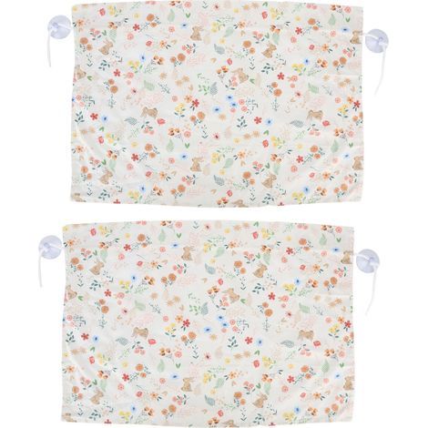 Lot de 2 rideaux pare-soleil simples et réglables pour vitres latérales de voiture, avec ventouses (Type 1). (1/5)