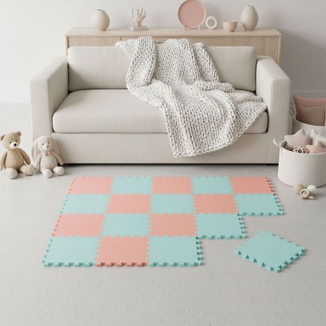 18 Teile Spielmatte Baby Puzzlematte 30x30 Krabbelmatte Bodenmatte Kinderzimmer