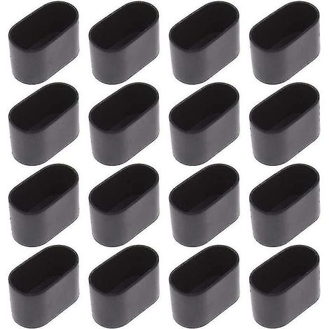 Lot de 30 embouts ovales en PVC noir 15 x 30 mm – Protection pour sols en bois dur et carrelage – Réduction du bruit