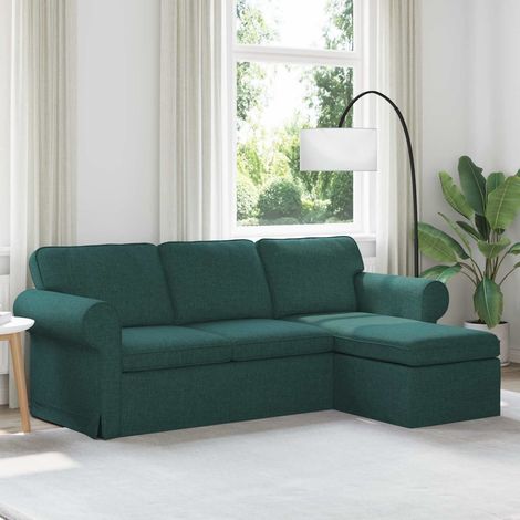 Sofa Dunkelgrün 215 x 138 x 80 cm Stoff (1/5)
