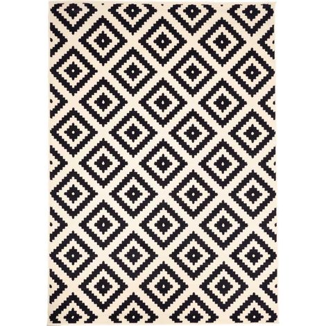 Tapis salon et chambre 200x290 cm crème – Tissé polypropylène – Motif scandinave – Anti-acarien et insensible aux UV – Dezenco