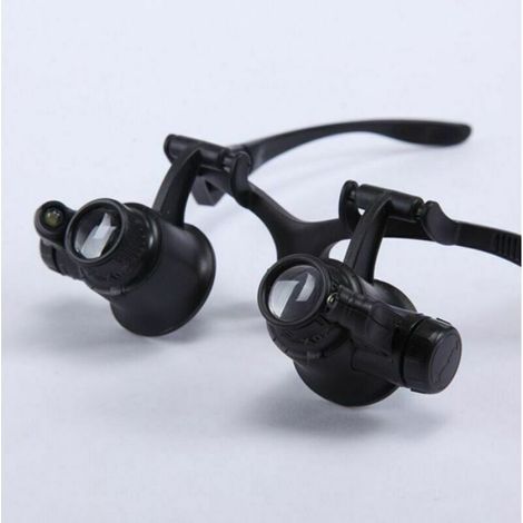 Loupe serre-tête avec éclairage LED, grossissements de 10x, 15x, 20x et 25x, pratique pour le travail de précision (1/5)