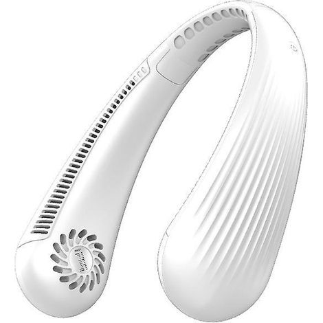 ventilateur De Cou Portable D'extrieur (blanc), Ventilateur De Cou Suspendu Rechargeable, Ventilateur Mains Libres Sans Lame 3 Vitesses, Ventilat (1/4)