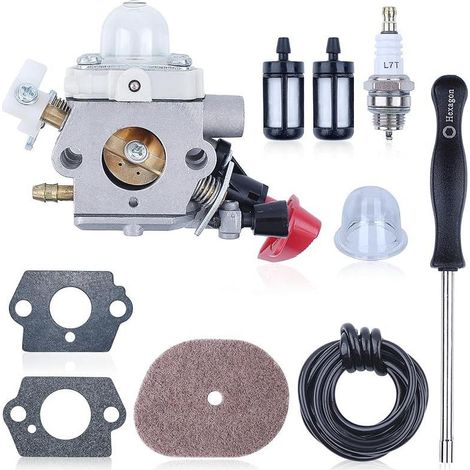 Kit Carburateur pour STIHL FS56 FS70 KM56 Series, Carburateur + Filtre à Air + Filtre à Carburant + Tuyau de Carburant + Bougie Pièces de Rechange pour Débroussailleuses (1/5)