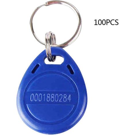 Proximity-Tags für Türzugangskontrolle, Schlüsselanhänger, kontaktlose Token – 1 Packung mit 100 Stück