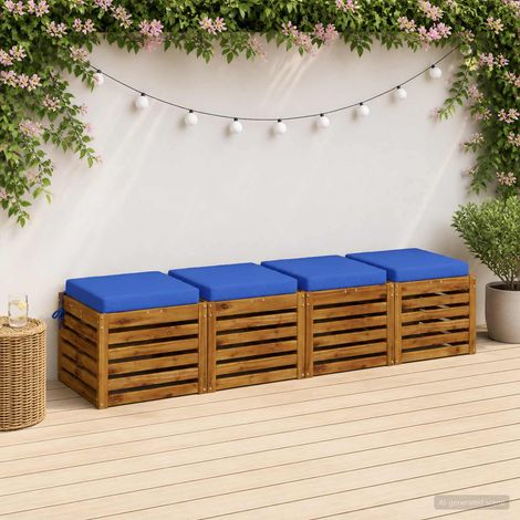 vidaXL 4-Piece Seat Cushions SOEST 4 pcs 100% Polyester Royal Blue (1/5)