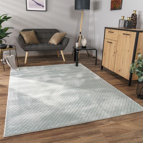 Paco Home Teppich Wohnzimmer Schlafzimmer Kurzflor Skandinavisches Boho Design Geometrisch 80x150 cm, Grau