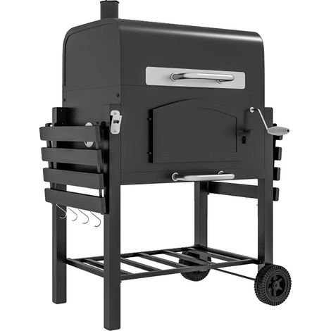 Holzkohlegrill, Metall, 123 x 56 x 120 cm, Holzkohlegrilltyp, 60 x 40 cm Grillfläche, Deckel inklusive (1/5)
