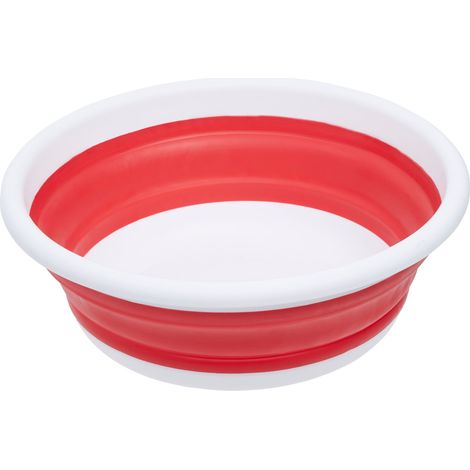 Premier Housewares Red White Collapsible Dish Rack / Cutlery Drainer Round Portable Compact Convenient for Everyday Use w38 x d38 x h14cm (1/4)