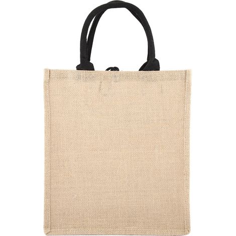 sac cabas en lin, sac de courses en jute, sac de rangement en lin grossier (1/5)