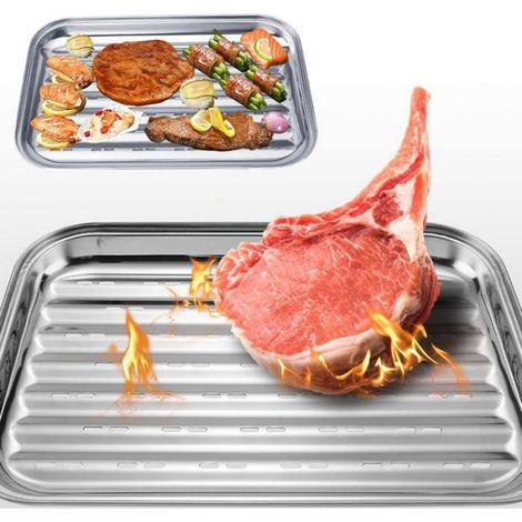 Panier Barbecue - Acier Inoxydable - Pour Légumes Poisson Viande - Usage Extérieur - Lot de 2 (1/4)
