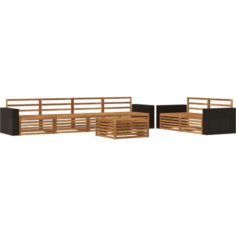 Outdoor Sofa Set 7 pcs Natural Solid Acacia Wood vidaXL (1/5)