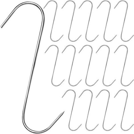 Crochet Viande - Crochet Boucher Forme S En Acier Inoxydable - Pour Suspension Viande Charcuterie Séchage Fumage - 15 Pièces (1/5)