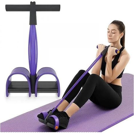Entraîneur abdominal - Corde de traction élastique - 6 tubes - Résistance élevée - Design ergonomique (1/4)