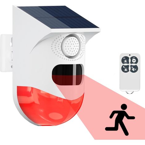 Detecteur de Mouvement Solaire Detecteur de Presence Infrarouge sans Fil Son 120dB et Étanche Ip67 Alarme Maison sans Fil pour Garage (1/5)