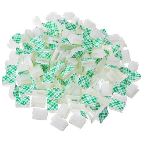 Lot de 100 serre-câbles auto-adhésifs - Blanc (1/5)