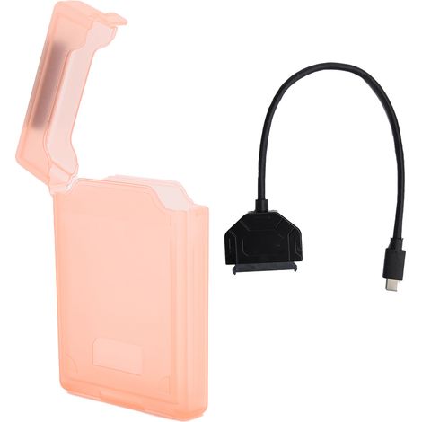 Kit adaptateur boîtier de protection pour disque dur SATA USB 3.0 Type-C 2,5 pouces HDD/SSD, accessoire pour ordinateur portable, rouge (1/5)