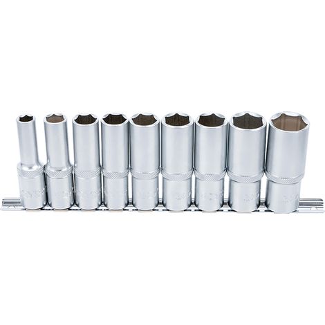 BGS Jeu de douilles six pans profondes entraînement carré intérieur 12,5 mm (1/2") SW 10 - 24 mm 9 pièces - 2223 (1/7)