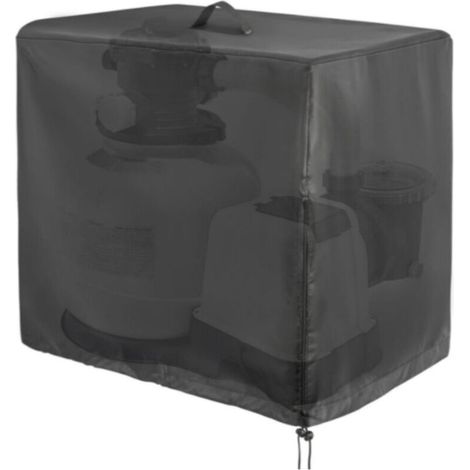 Housse de protection pour pompe de piscine 84x61x86cm Tissu Oxford imperméable 420D Cordon de serrage réglable Protection anti-UV