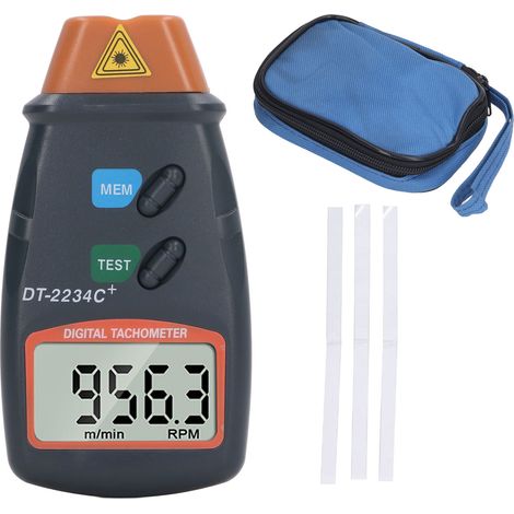 Tachymètre laser numérique sans contact pour mesure de vitesse de rotation, outil de mesure de tours par minute pour tour à métaux (1/5)