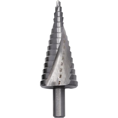 Stufenbohrer Kegelbohrer Ø 4-32mm aus Hochwertiger HSS Universelle Dreieckiger Schaft Schälbohrer ideal für Metall, Holz, kunststoff 15 Stufen Konusbohrer Lang anhaltende Schärfe (1/5)