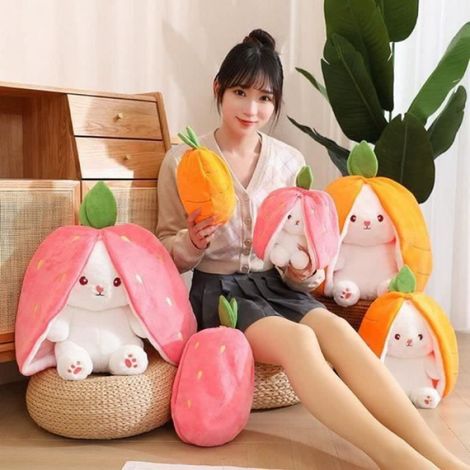 Lapin Peluche - 25 Cm - Décoration Pâques - Blanc - 1 Pièce (1/4)