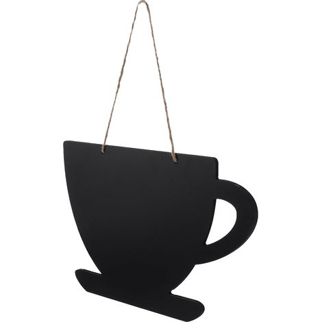 Tableau Noir Suspendu en Bois 20x15 Cm Panneau D'affichage Mural Créatif Corde Tableau Mémo Décoratif Cuisine et Salon Noir pour Messages et Notes (1/5)