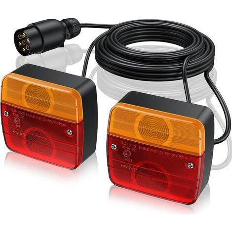 Stück 12V E-Prüfzeichen E13 Anhänger-Rückleuchten für Wohnwagen, LKWs und Anhänger mit 7,5 m Kabel und 7-poligem Stecker für Wohnmobile, LKWs und Traktoren (1/5)
