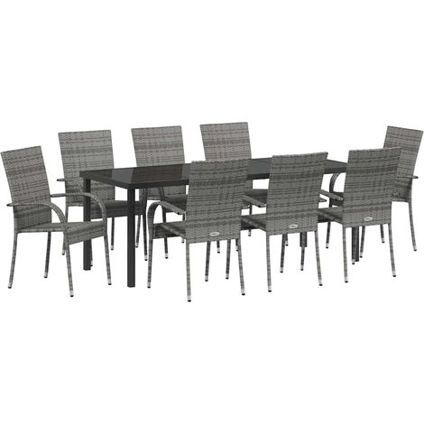 Conjunto de Comedor de Jardín 5 pcs Gris vidaXL (1/5)