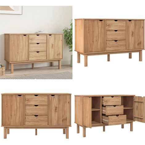 Buffet OTTA 113,5x43x73 cm Bois massif de pin - Buffet - Meuble De Rangement - Commode - Mobilier Scandinave - Bois Massif - Home & Living (1/5)
