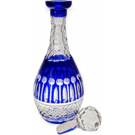 Decanter da vino in cristallo cobalto da 700 ml, stile francese (1/4)