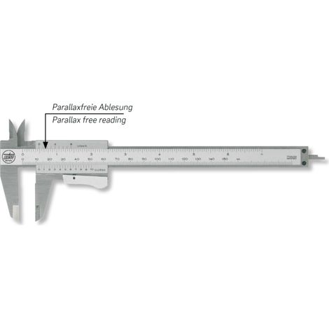 Taschenmessschieber active inox Tiefenmaß eckig 150 mm mit Momentfeststellung