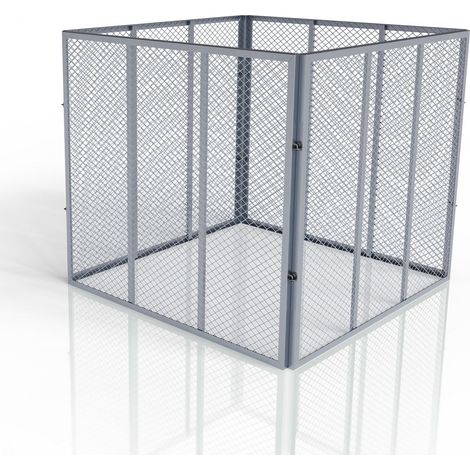 Compostiera in metallo per rifiuti da giardino argento 450 litri Compostiera da giardino con capacità di 450 L e 800 L