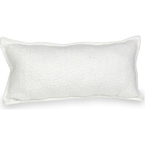 Grande cuscino da divano in bouclé bianco (1/5)