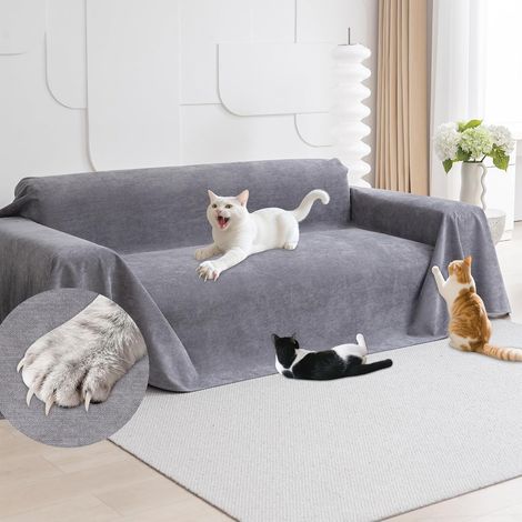 Anti Claw Cat Sofa Cover, Waterproof Sofa Cover, 2 Seater Sofa Cover, Cat Claw Sofa Cover, Non-Slip Sofa Cover, Suitable for Children, Dogs, Cats, Grey, 300 x 180 cm (1/5)