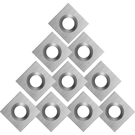 Lot de 10 plaquettes de coupe en carbure de tungstène pour tour à bois, 11 x 11 x 2,0 mm, diamètre de coupe 30 mm. (1/4)