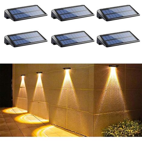 Confezione da 6 luci solari a LED per esterni, impermeabili IP65, luce bianca calda.