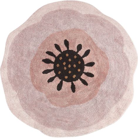 Kinderteppich KHARAT Pastellrosa ø 140 cm Baumwolle