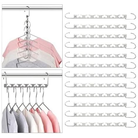 Set of 12 space-saving magic hangers, metal hangers for closets, closet organizer, space-saving hangers (1/5)