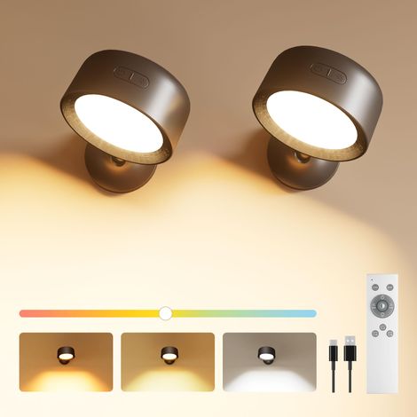 LED Wall Light with 8000mAh Battery, 18 Color Modes, Dimmable Touch Remote Control for Bedroom Living Room