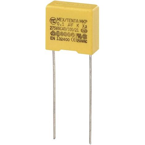 TRU COMPONENTS MKP-X2 1 pc(s) Condensateur anti-parasite MKP-X2 sortie radiale 0.1 µF 275 V/AC 10 % 10 mm (L x l x H) 18 x 5 x 11 mm S810331 (1/3)