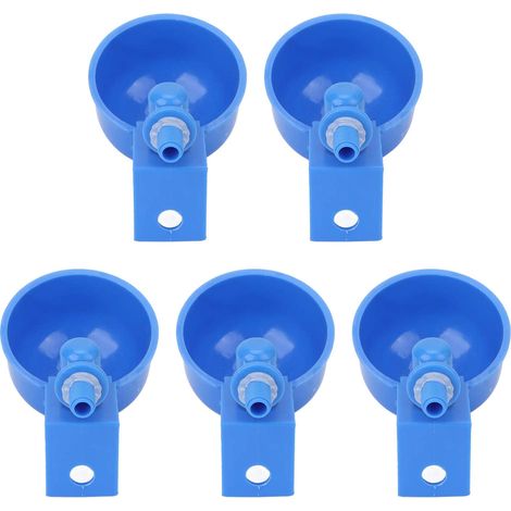Lot 5 gobelets eau poulet – PP – filetage mâle G1/8 – abreuvoir auto – plastique