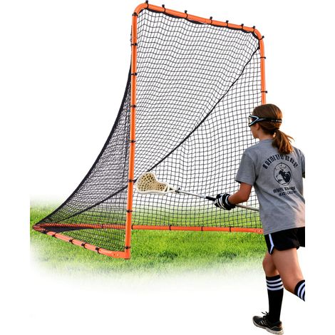 VEVOR But de Crosse Portable 2,1x1,8x1,8 m Cage de Lacrosse avec Filet et Sac de Transport Pratique Configuration Facile Equipement d’Entrainement dans l’Arriere-Cour Jardin Parc Exterieur pour Jeunes