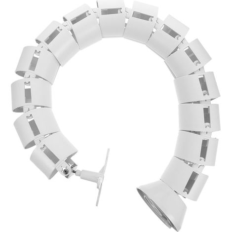 76cm Gaine de Gestion de Câbles en ABS Blanc Tube Serpentin Flexible Rond pour Bureau et Salle de Réunion Protection Solide Anti-Usure et Regroupement Sécurisé des Câbles