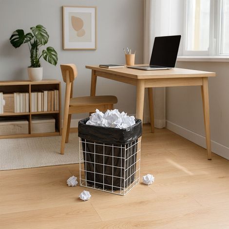 Paper Waste Bin, Wire, 25L, Office/Home Use (1/5)