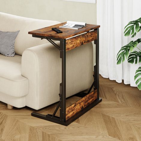Table basse d'appoint en C pliable 60x37x71 cm OKMYHOME (1/5)